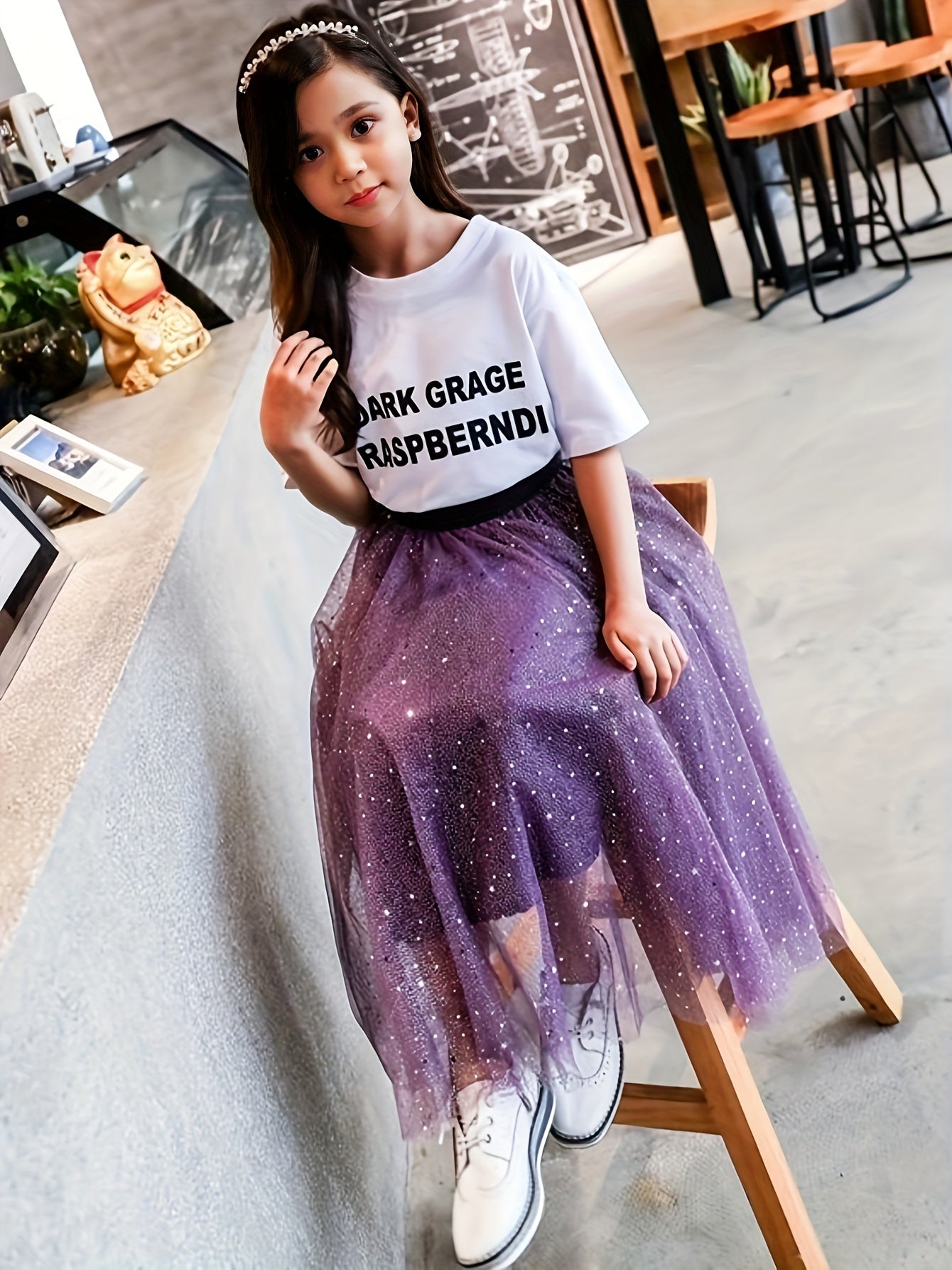 Sequins High Waist Fairy Skirt Tulle Skirt For Casual Outfit