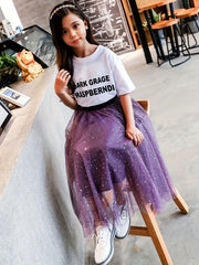 Sequins High Waist Fairy Skirt Tulle Skirt For Casual Outfit