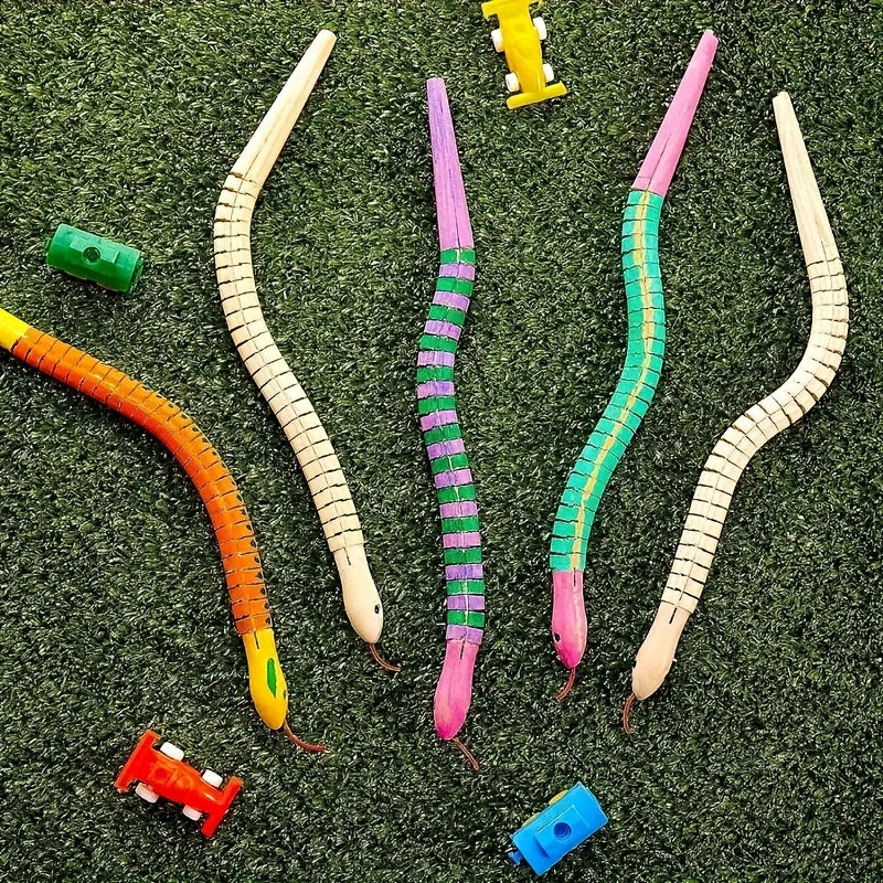 5pcs Wooden Snake Painting Kit Halloween Christmas Props