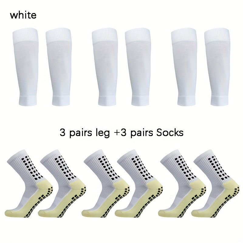 6 Pairs Sports Soccer Socks Breathable Sweat Absorbing Leg Cover