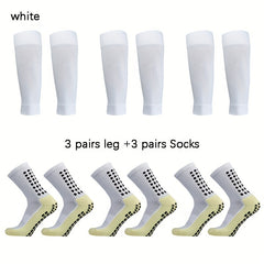 6 Pairs Sports Soccer Socks Breathable Sweat Absorbing Leg Cover
