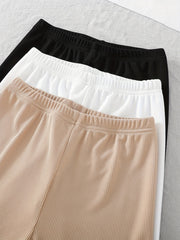 3pcs Girl's Solid Color Yoga Legging Biker Shorts