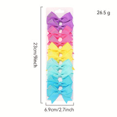 10pcs Colorful Bow Hair Clips for Baby Girls