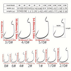 30pcs High Carbon Steel Fishing Hooks Barbed for Soft Worm Bait Tackle