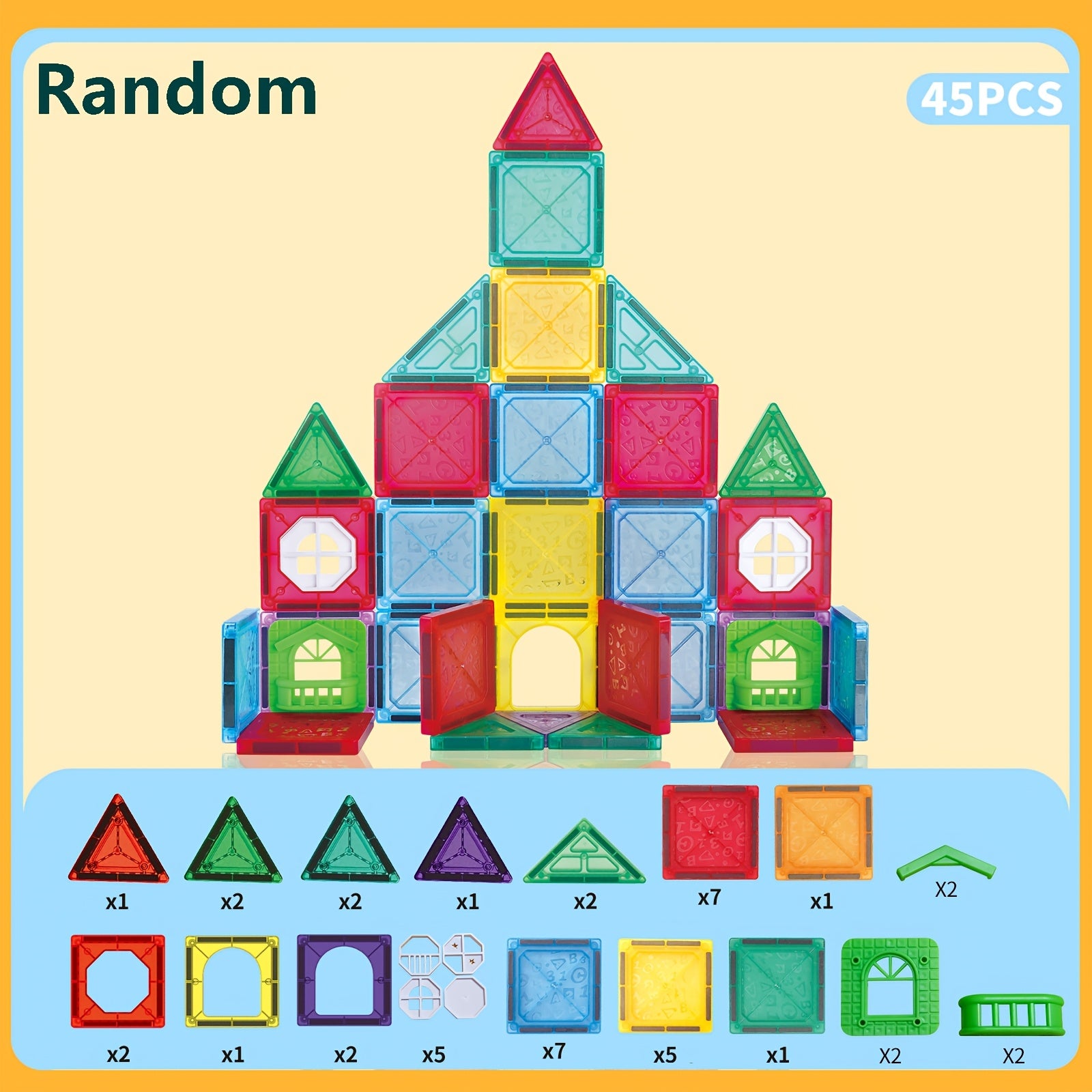 Magnetic Tile Kids Stacking Building Blocks Educational Toys DIY