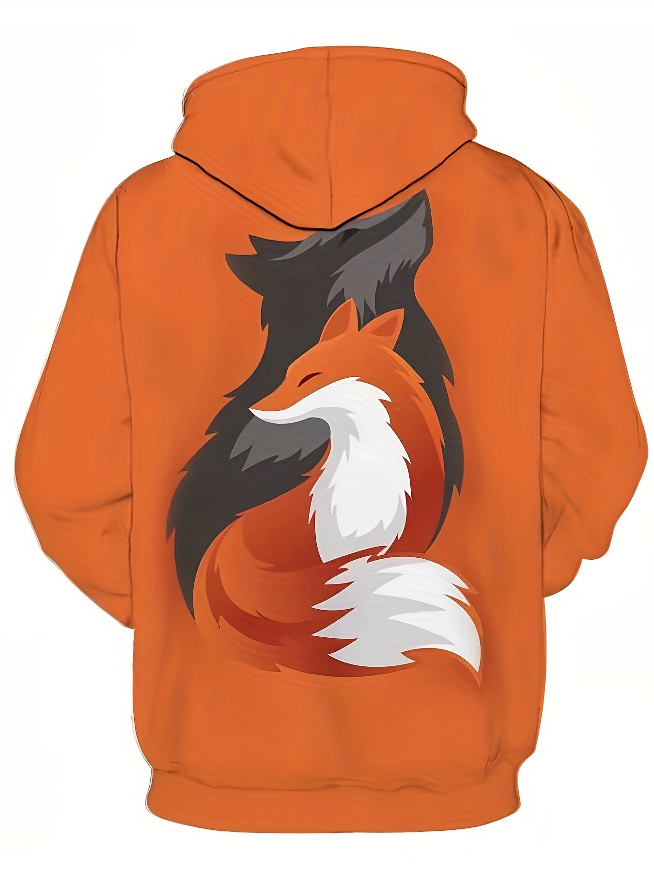 Men's Fox Graphic Hoodie Active Slightly Stretch 3D Print Hooded Sweatshirt