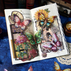 20Sheets Butterfly Crystal Flash Sticker Pack Retro Gorgeous Diary Decoration