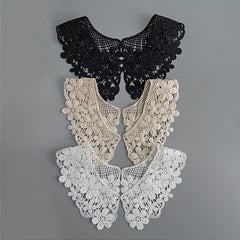 1pair Beige Lace Collar Clothing Accessories