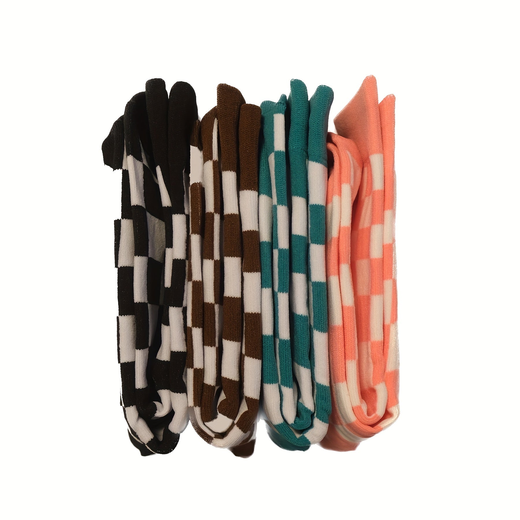 12 Pairs Plaid Crew Socks Comfy & Breathable All match Sports Socks