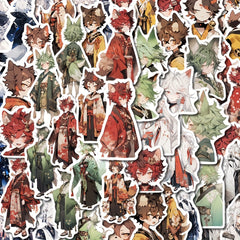 54pcs Beast Ear Youth Stickers for Mobile Phone Case Luggage Notebook Waterproof