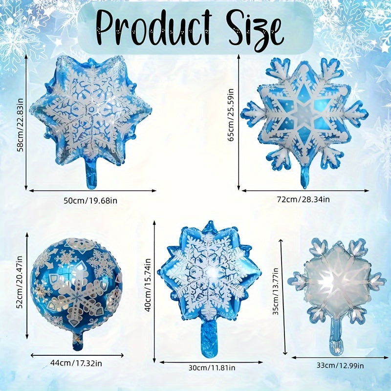 5pcs Large Snowflake Foil Balloons Christmas Party Decoration Gift