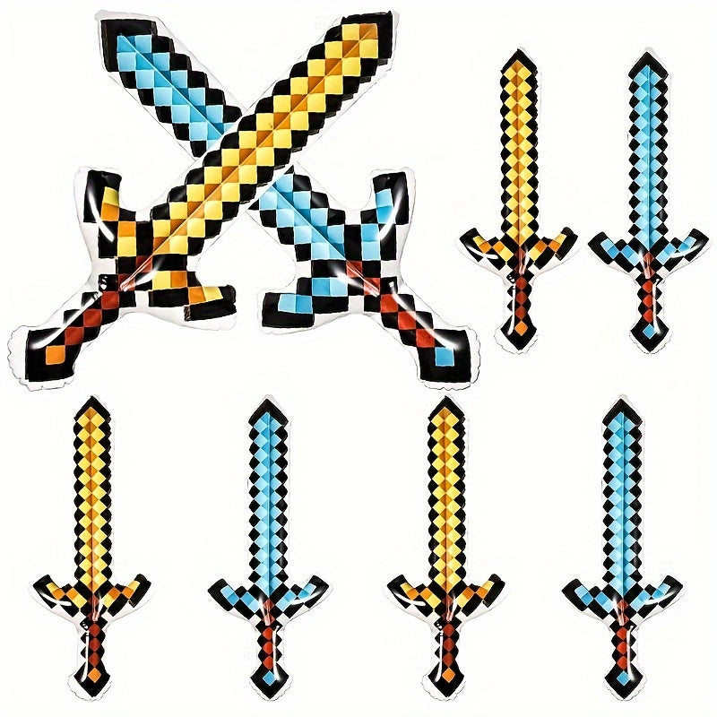 Inflatable Plaid and Sword Toy Set for Party Decoration Cosplay Props