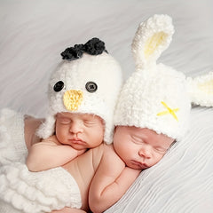 2pcs Set Chick Knitted Photography Set Baby Photo Props