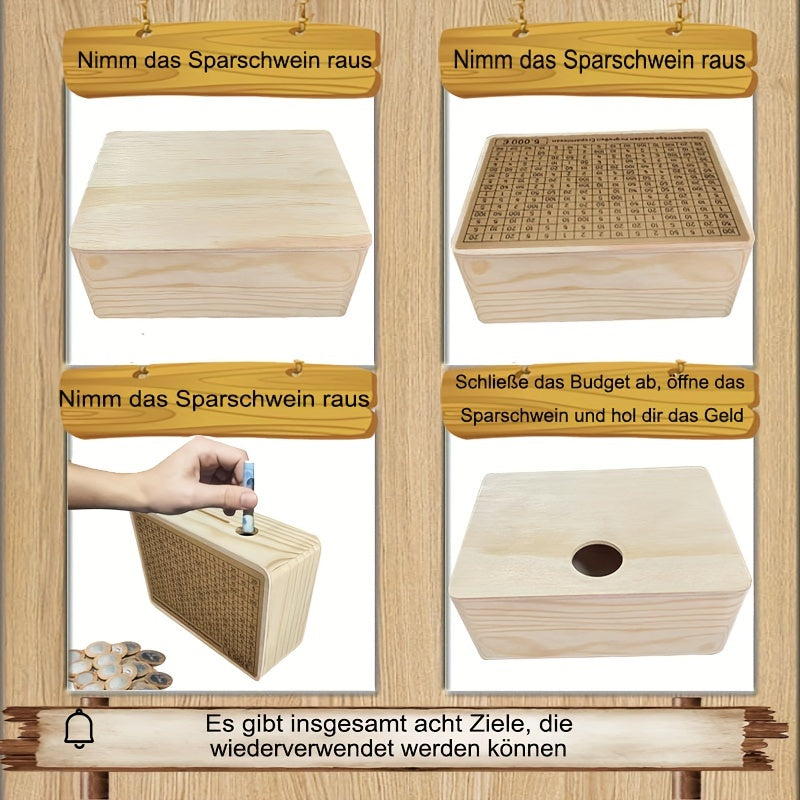 DIY Wooden Piggy Bank Money Jar for Financial Management