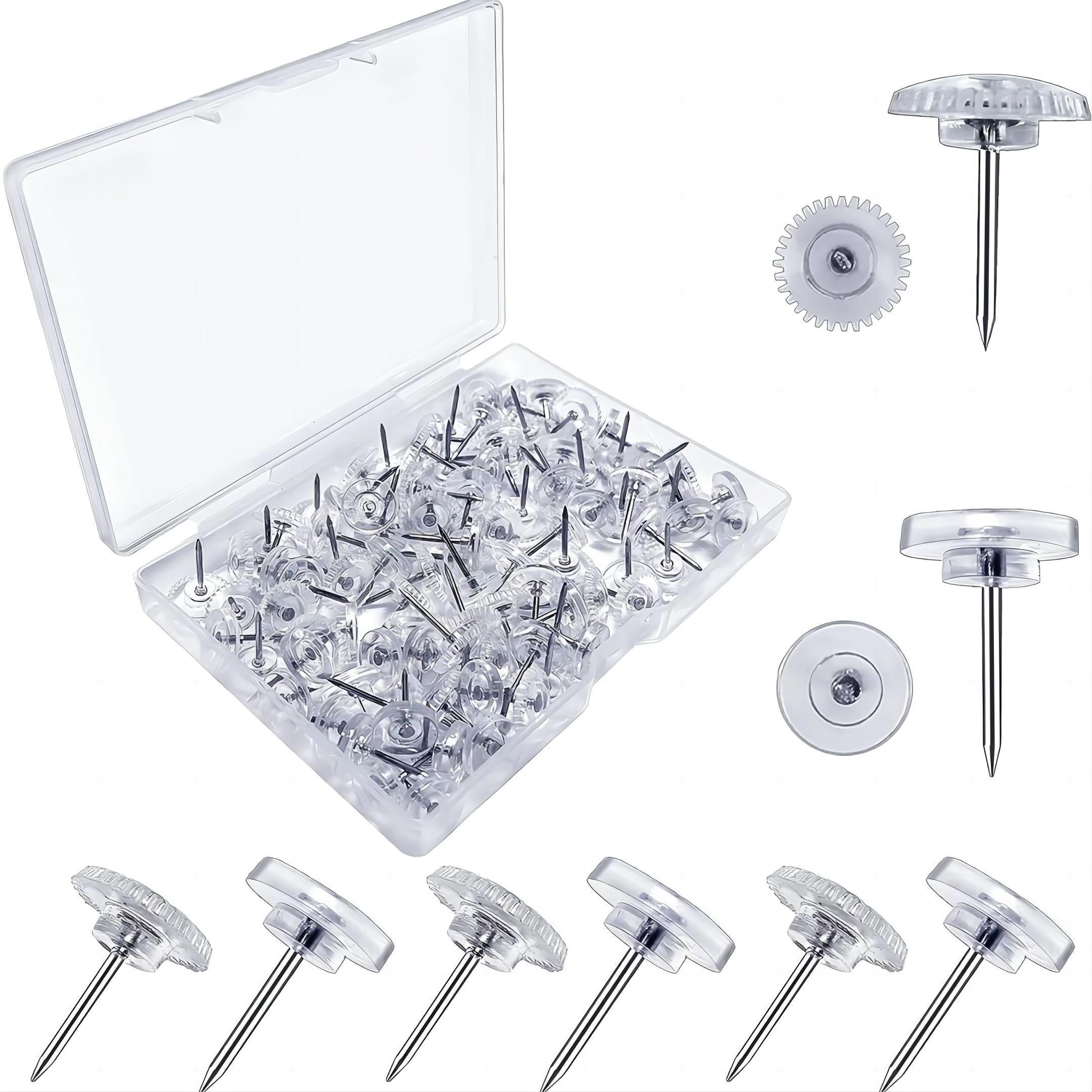 200pcs Transparent Thumbtacks for Bulletin Boards and Office Organization