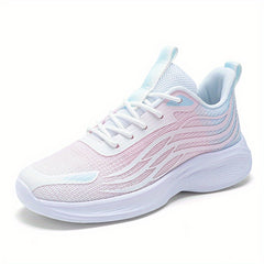 Breathable Lace Up Walking Shoes for Women - Non Slip Mesh Sneakers