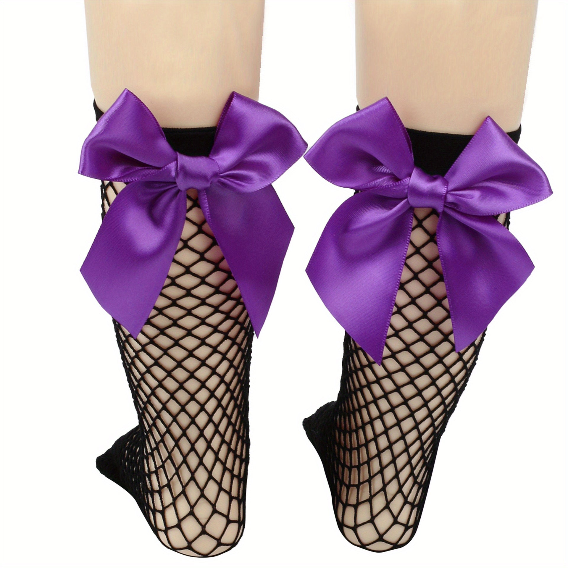 Girls Kids Bowknot Princess Socks Mesh Breathable Fishnet Cotton Socks