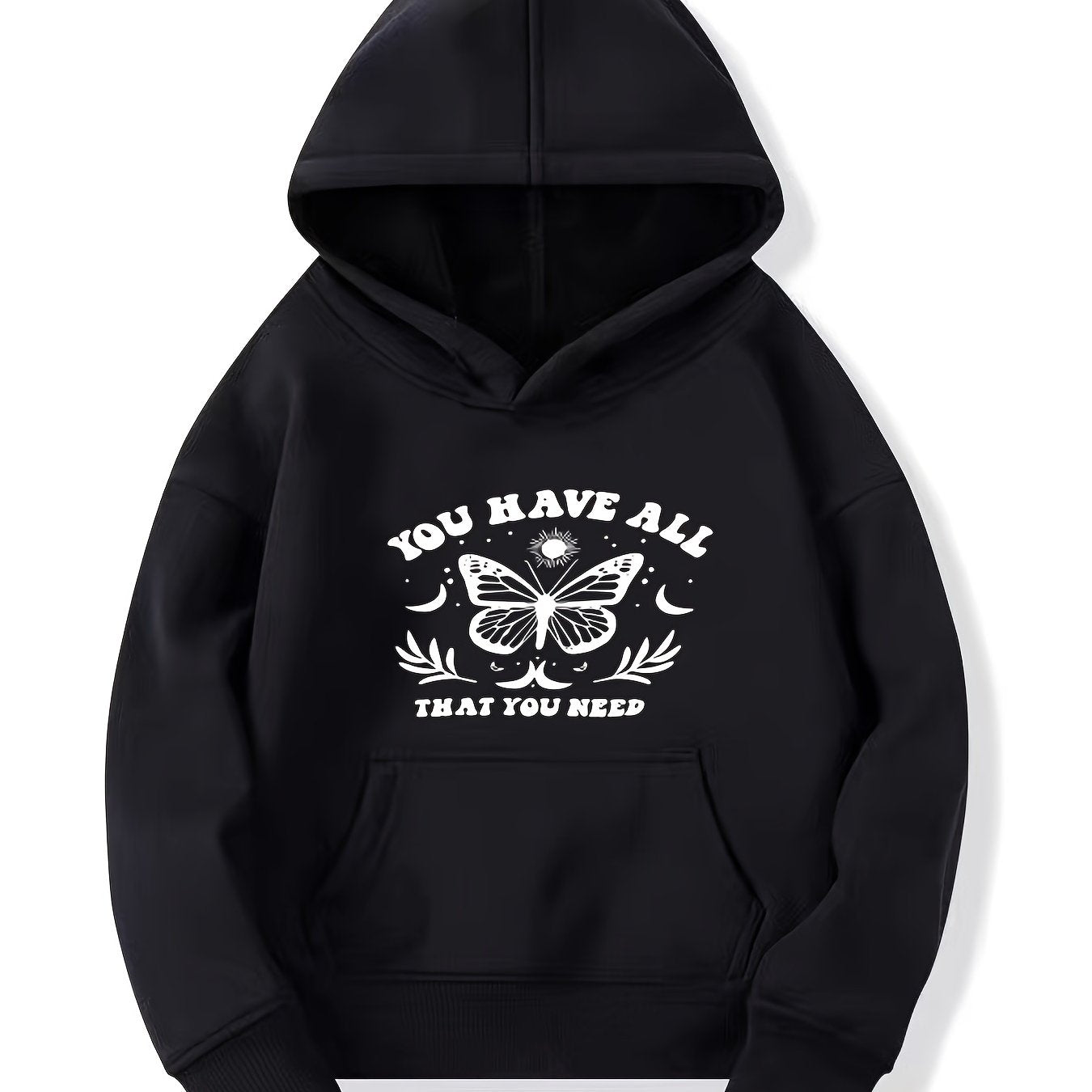 Girls Butterfly Hoodie Comfy Long Sleeve Sweatshirt