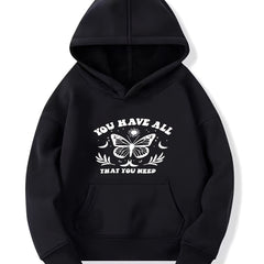 Girls Butterfly Hoodie Comfy Long Sleeve Sweatshirt