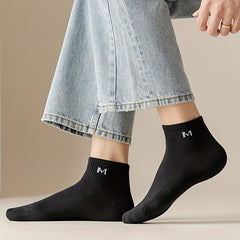 5 Pairs Letter Print Low Cut Ankle Socks Women's Stockings