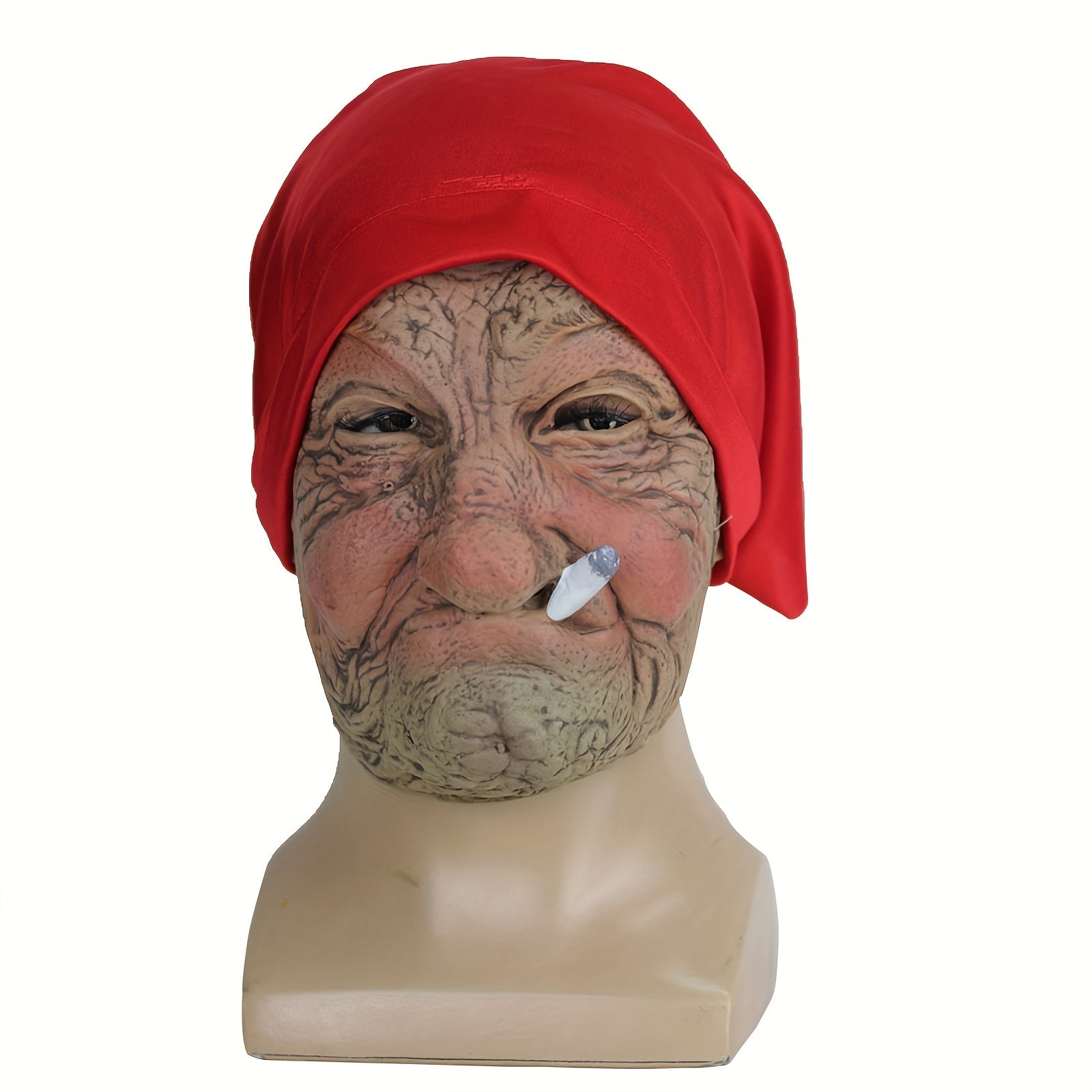 Red Hood Grandma Mask Halloween Party Props