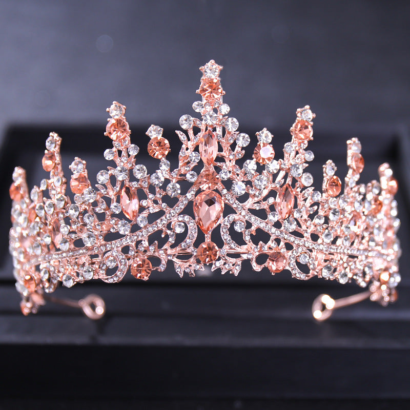 Colorful Rhinestone Crown Wedding Hair Accessories Women Bride Dress Accessories
