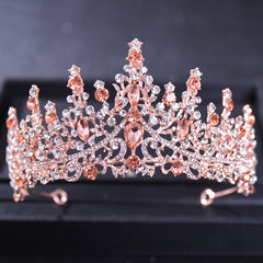 Colorful Rhinestone Crown Wedding Hair Accessories Women Bride Dress Accessories
