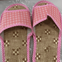 Women's Linen Slippers Comfy Open Toe Non Slip Shoes Indoor Mute Slippers