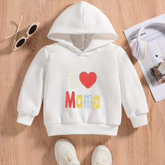 LOVE MAMA Letter Print Baby Boys Long Sleeve Sweatshirt