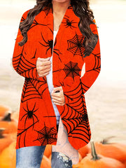 Halloween Cardigan Women Ghost Spiderweb Skull