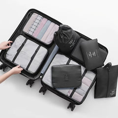 8-Piece Travel Cubes Set Lightweight Luggage Storage with Shoe Bag