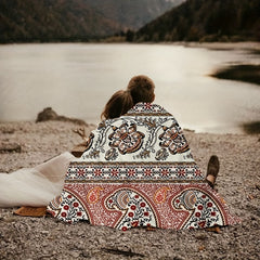 Boho Style Print Blanket Soft Warm Throw Blanket For Couch Office Bed Camping