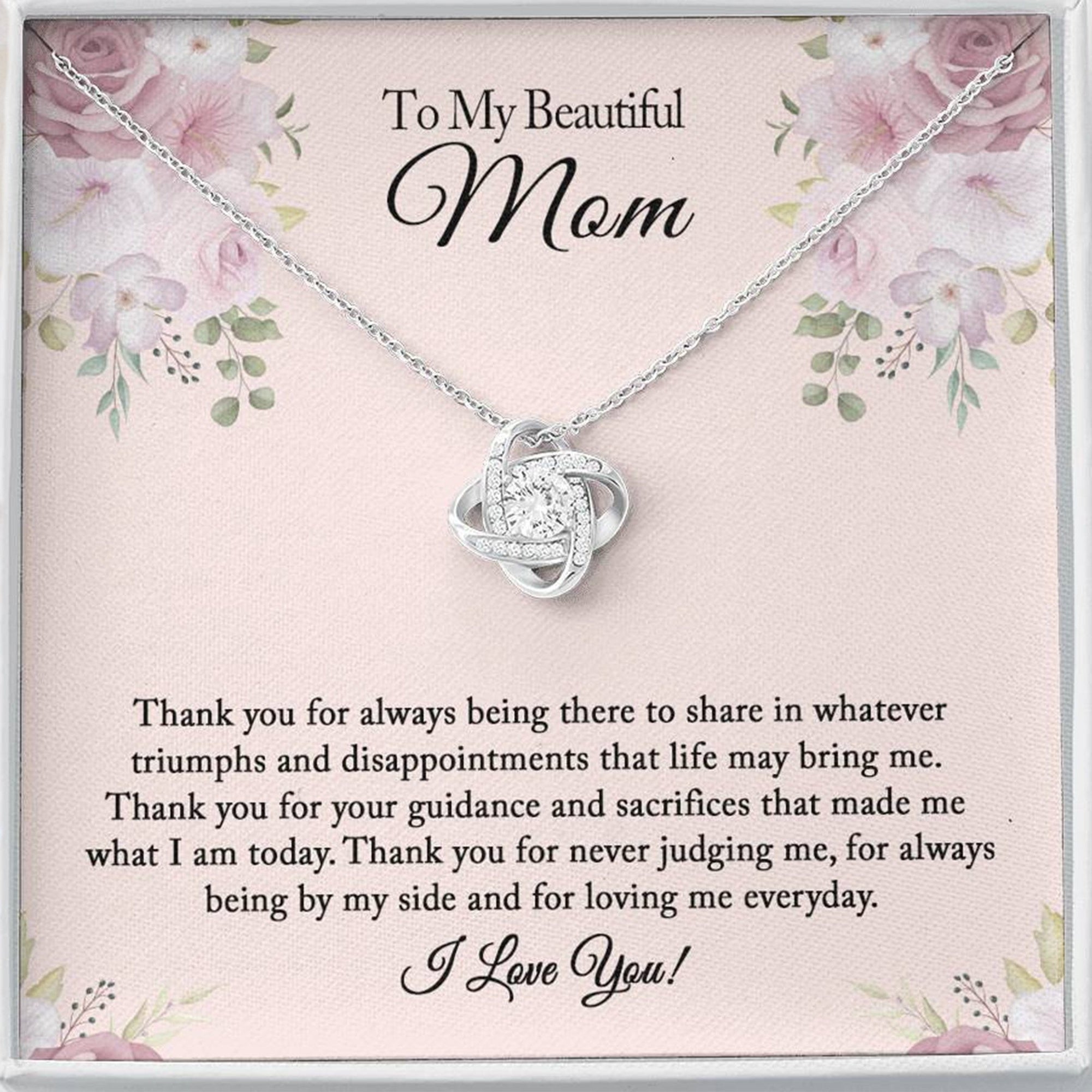 Mom Rhinestone Necklace Birthday Gift From Daughter Son
