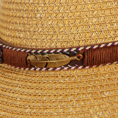 Khaki Sunshade Cowboy Hat for Outdoor Beach Travel