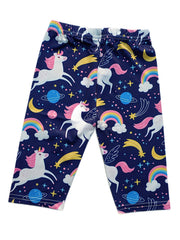Unicorn & Rainbow Graphic Shorts Leggings For Girls