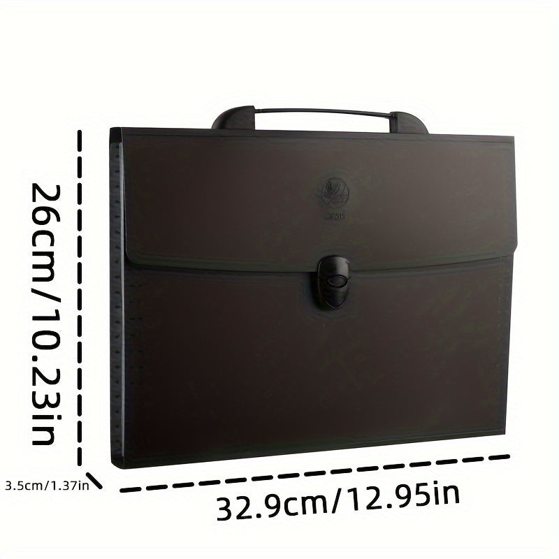 Expanding File Organizer with 13 Transparent Pockets Secure Buckle Labeling Tabs