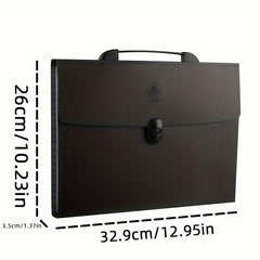 Expanding File Organizer with 13 Transparent Pockets Secure Buckle Labeling Tabs