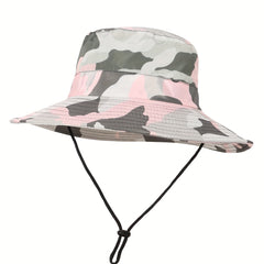 Pink Waterproof Bucket Hat Wide Brim Fishing Hiking Sun Hat