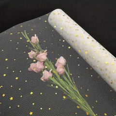 5 Yards Bronzing Star Moon Gauze Translucent Flower Wrapping Paper