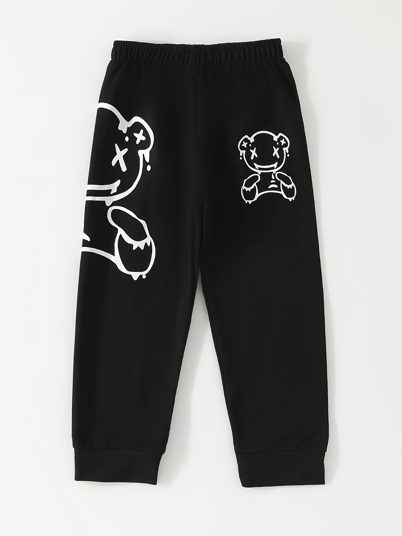Boy's Bear Print Stretch Pants for Spring and Fall