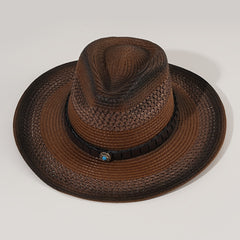 Summer Breathable Sunshade Cowboy Hat with Leather Belt for Outdoor