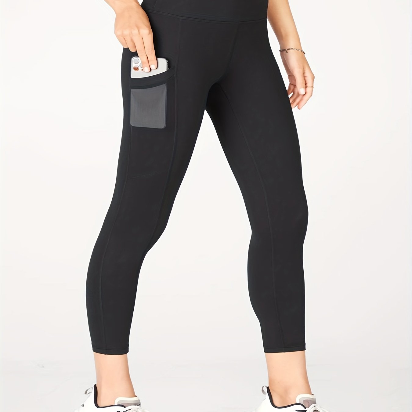 High Rise Tummy Control Running Leggings With Pockets