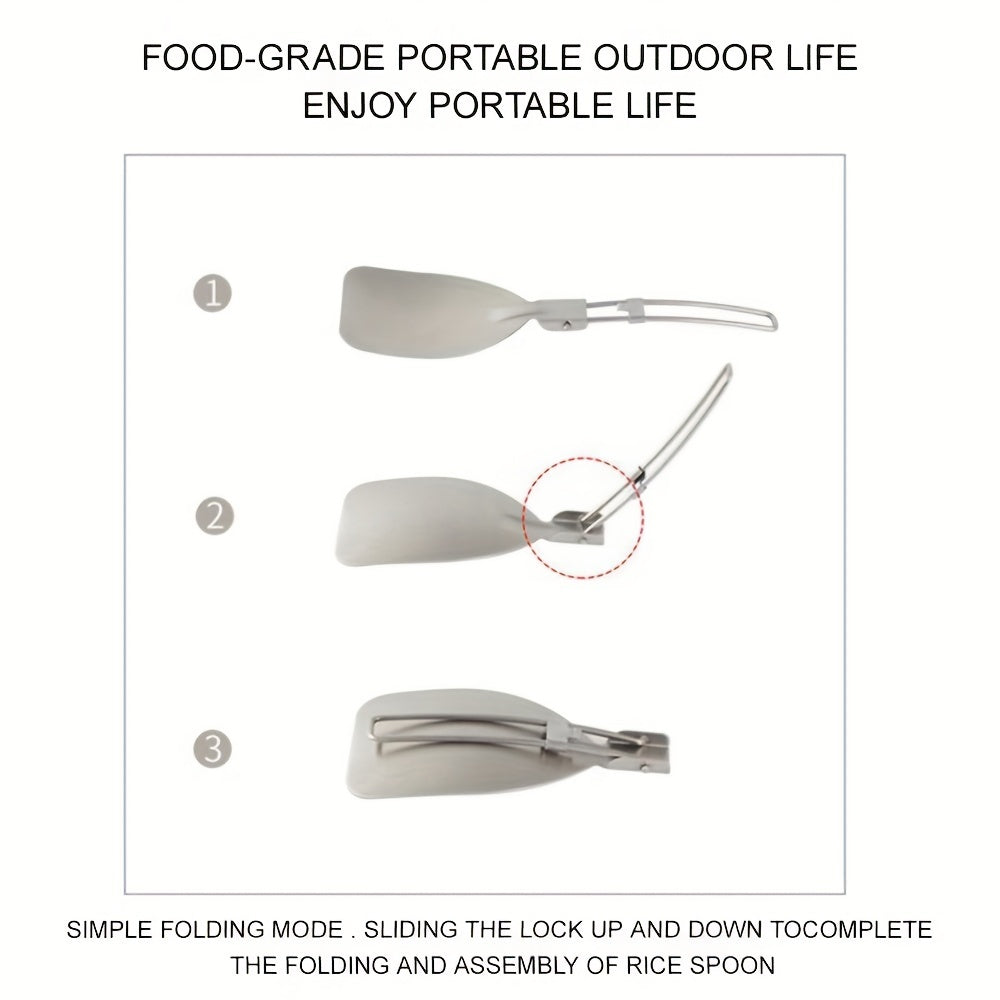 1pc Folding Cookware Stainless Steel Outdoor Camping Gear Cooking Acc...