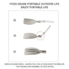 1pc Folding Cookware Stainless Steel Outdoor Camping Gear Cooking Acc...