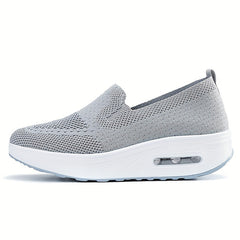 Women's Air Cushion Walking Shoes Flyknit Mesh Slip-on Sneakers
