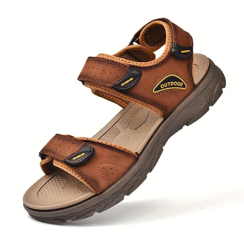 Men's Open Toe Hook And Loop Sandals Non Slip Comfortable Beach Shoes
