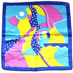 Classic Striped Square Scarf Neckerchief Silk Bandana Head Wrap