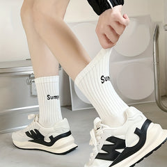 4 Pairs Letter Print Socks Breathable Stockings Women's Hosiery