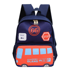 Car Pattern Kids Backpack Waterproof School Bag for Boys Girls