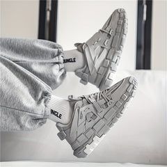 Men's Chunky Sneakers Elevator Shoes Wear-resistant Lace Up